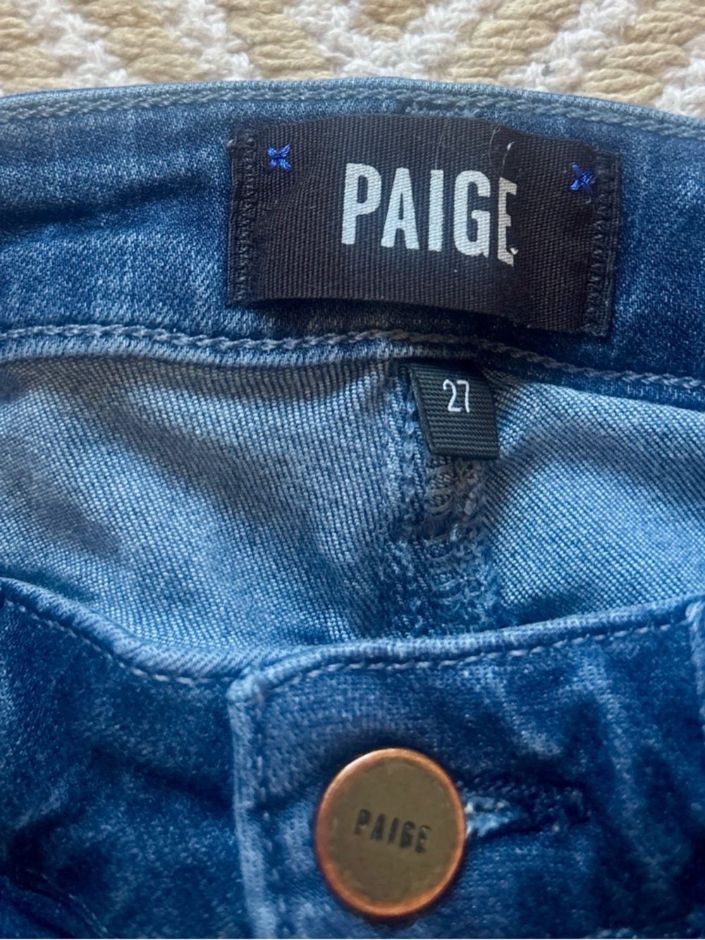 Paige Hoxton Skinny Jeans Size 27 High Rise Dark Wash Stretch Denim Women’s - Picture 2 of 4